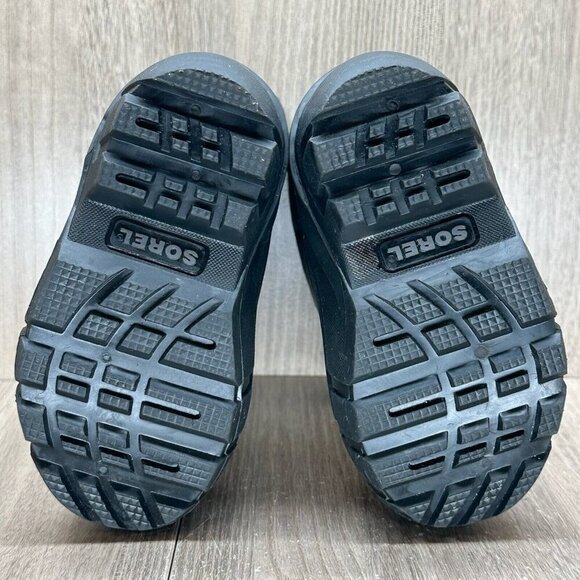 Sorel Snow Boots Youth Size 8 Cub Cozy Warm Insulated Winter Synthetic Black - Picture 11 of 12